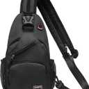 Convertible Sling Bags for Women Men, Lightweight Crossbody Backpack Daypack Fit for 7.9" Tablet for Casual Travel Sport Hiking (Black)