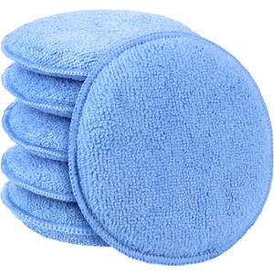 AIDEA Car Wax Applicator Pad, Microfiber Applicator Pad for Buffing & Detail Polishing, 12PK Round Foam Pads for Car Cleaning and Fine Polishing, 5 Inch