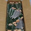 30Pcs Mini Christmas Tree Decor, Artificial Christmas Tree 5 Sizes,Mini Sisal Snow Frost Trees with Wooden Base for Christmas Decor Christmas Party Home Table Craft Decorations (A-Green/Silver)