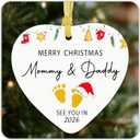 Pregnancy Gifts for Expecting Mom, Pregnant Christmas Ornament Gender Reveal Decorations Baby as New Mom Dad Gifts,Baby Shower Decoration Pregnancy Announcement for Husband as 1st Parents Gift