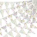 5 Pieces Wildflower Baby Shower Decorations Spring Wildflower Garland Paper Pennant Wedding Garland Triangle Banner for Wedding Bridal Shower Outdoor Decoration