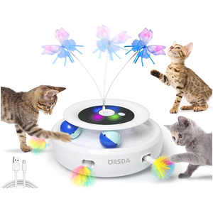 Orsda Cat Toy 3 in 1, Automatic Interactive Electronic Moving Ambush Feather