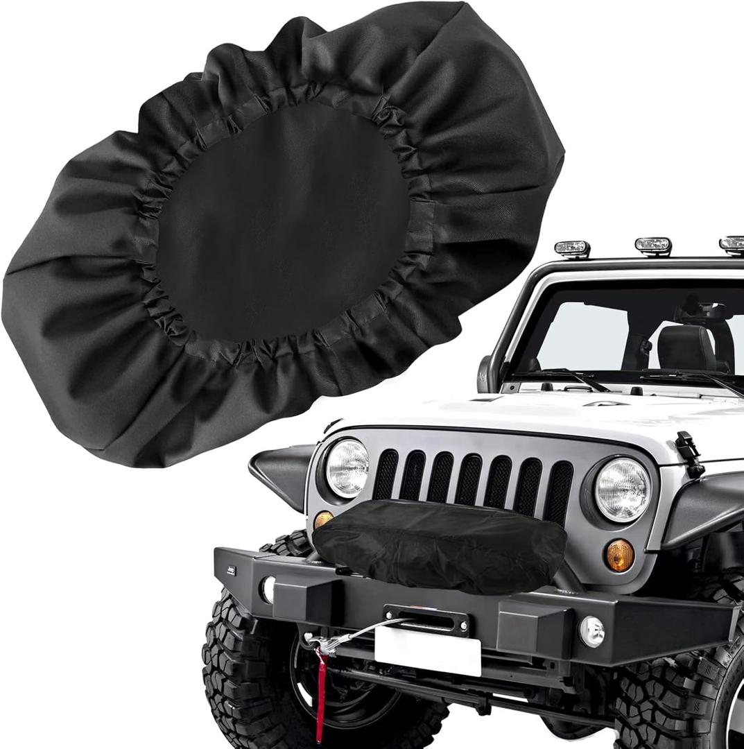 Winch Cover, New Upgrade Heavy Duty 600D Oxford Fabric Winch Covers for 8500-17500 lbs Electric Winch, Waterproof Dustproof Sunproof UV Resistant Tear Resistant Durable, 22 x 9.8 x 7.5