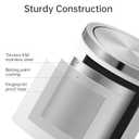 Mbillion Small Trash Can with Swing Lid 2.4 Gallons/9 Liter, Mini Trash Can with lid, Stainless Steel Cylindrical Garbage Can for Home and Office Bathroom Bedroom, for Ground and Desktop White