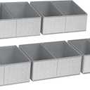 DIMJ Closet Storage Bins, 3 Pack Storage Baskets for Shelves, Foldable Closet Organizer with Handle, Linen Closet Organizers and Storage for Clothes, Toys, Towel, Books (Grey) (5 Bins 16.5"x11"x7.8", Silver Gray)