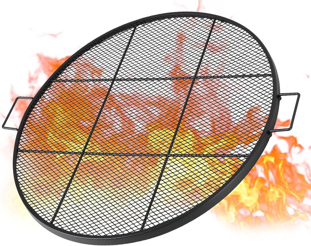 Fire Pit Grill,0.8 Inch Steel Grill Grate,36 Inch Round Replacement Grill Grate for Patio,Camp Fire Cooking Equipment