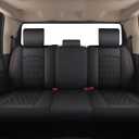Car Seat Covers for Dodge Ram Full Set,Fit Ram 2009-2026 1500/2500/3500 Pick-up Truck,Crew,Regular,Quad,Mega Cab,Waterproof Leather Seat Covers Protectors（5 PCS Full Set,Black/Red）