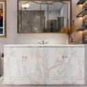 3 x 16"197" Thick Blue Gold Marble Wallpaper Peel and Stick Waterproof Glossy Textured Marble Contact Paper for Countertops Vinyl Wrap Removable Faux Granite Wall Sticker for Backsplash Bathroom