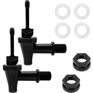 2 Pack 03260.0002 Replacement Faucet Kit for Tea Dispenser, Water Dispenser Replacement Parts for Tea Urn,Beverage Dispenser Tea Faucet Kit with 2 Wing Nut and 2 C-Ring