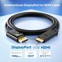 Cable Matters Unidirectional DisplayPort to HDMI Cable, DP to HDMI, 15ft