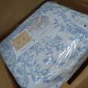 Laura Ashley- Twin Comforter Set, Cotton Reversible Bedding Set with Matching Sham(s), Farmhouse Home Dcor (Bedford Blue, Twin)