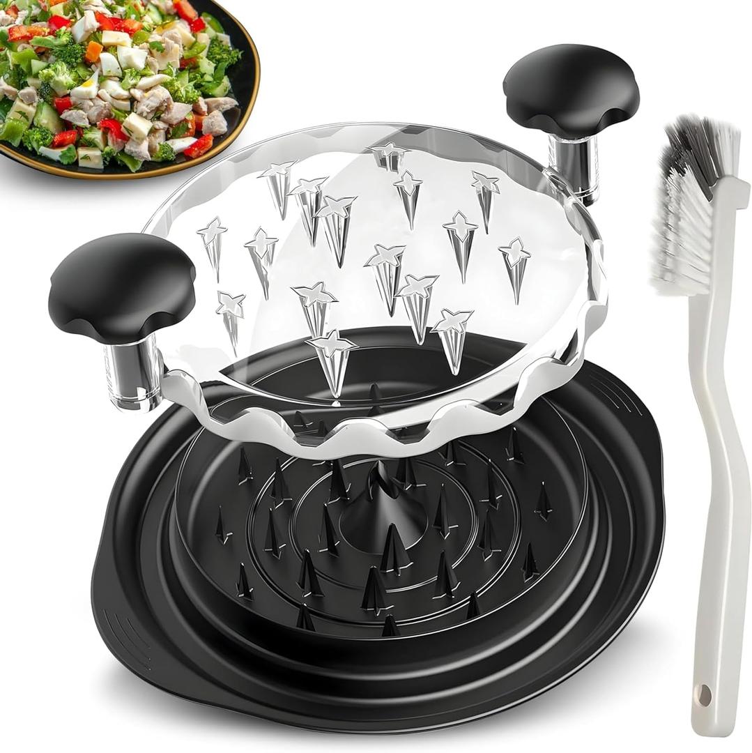 Chicken Shredder Tool Twist Large - 10'' Meat Shredder for Chicken Breast, Kitchen Gadgets Meat Grinder Machine with Brush,Strong Anti-Slip Strip,BPA Free, Suitable for Pork Beef Chicken