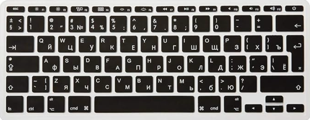 Russian QWERTY ISO Keyboard Cover for Macbook 11"11.6 Inch A1465 A1370 European/ISO Keyboard Layout Silicone Skin（Black)