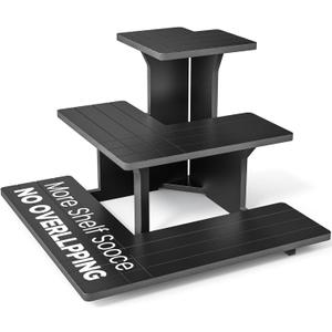 3 Tier Display Stands for Vendor Events, Display Stand Portable for Shop Retail, Display Shelves for Vendors, Candles, Glasses, Glass Jars, Crafts, Jewellery, Black Farmers Market Stand (Corner)