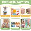 6-in-1 Montessori Baby Toys 0-6 6-12 Months, Infant Teething Toys Soft Stacking Blocks Rings Shape Sorter Sensory Fidget Spinners for Toddler 1-3, First Baby Gift Set for 6 Month Old Girl Boy