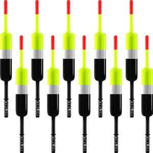 10 Pieces Fishing Bobbers Fishing Floats and Bobbers Fishing Floaters Crappie Bobbers Spring Slip Bobbers Fishing Float Accessories for Fishing (Black and Yellow,2.4 Inch)