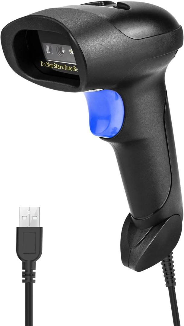 NetumScan USB 1D Barcode Scanner, Handheld Wired CCD Barcode Reader Supports Screen Scan UPC Bar Code Reader for Warehouse, Library, Supermarket