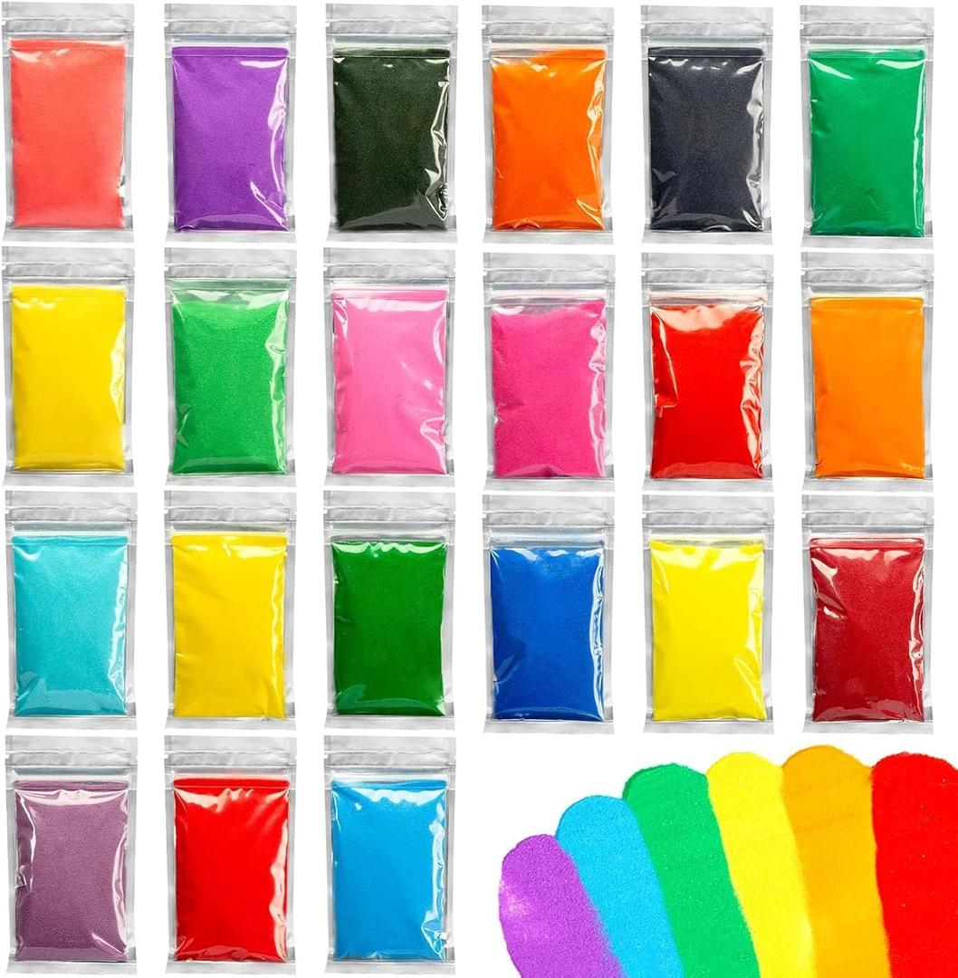 3 otters 21 PCS Colored Sand for Crafts, Sand Art Kits for Kids DIY Painting Project, Diwali Decorations for Home Wedding Decor