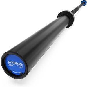 Synergee Regional Olympic 20kg Mens and 15kg Womens Hard Chrome & Black Phosphate Barbells. Rated 1500lbs for Weightlifting and Powerlifting.