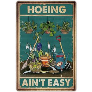 Artlunar Funny Garden Sign Outside Decor - Humorous Gardening Gift for Women Enthusiasts, 12" x 8" (980) (Green)