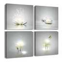 Lotus Floral Canvas Prints Art Zen Office Decor Wall Art Meditation Pictures Modern Artwork Painting Framed Home Decor (B, 20X20inch)