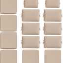 14 Pcs Outdoor Cushion Slipcovers All-Weather Patio Cushion Covers, Replacement Waterproof with Zipper for Patio Furniture, Sectional Couch 3 Sizes, Covers Only (Sand)