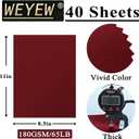 Wine Red Cardstock 8.5 x 11 Thick Paper, 40 Sheets 65 LB/180 GSM, Cardstock Printer Paper for Invitations, Menus, Wedding, DIY Cards, Kids School Supplies