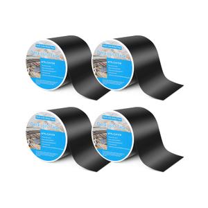 GCCSJ Butyl Joist Tape, 4 Pack 6" x 50' Joist Tape for Decking, Waterproof Seal and Anti-Corrosion Weather Resistance Joist Tape for Protect Deck Joists and Roof (Black)