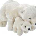 Wild Republic Mom & Baby Polar Bear Plush, Stuffed Animal, Plush Toy, Gifts for Kids, 14"