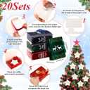 Beeveer 20 Sets Christmas Ornaments for Coworker Star Shaped Ceramic Ornaments Double Sided Printing Inspirational Xmas Tree Hanging Ornaments with Gifts Box Ribbon Raffia for Staff Thank You Gifts