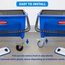 MySit Stem Caster Wheels with Brake 4 inch Heavy Duty TPR Swivel Casters 7/16-lnch Stem Diameter Set of 4 for Rubbermaid Mop Bucket, Cart, Stool, Mop Bucket, Grill, Shop Vac