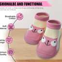 Baby Shoes Boys Girls First Walking Shoes Non Slip Soft Sole Sneakers Toddler Infant Babygirl Sock Shoes (Pink)