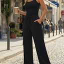 Trendy Queen Women's 2 Piece Lounge Set Soft Matching Vacation Outfits for Travel, Airport, and Casual Wear, Black, Medium