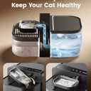 oneisall Wireless Filterless Cat Water Fountain, Separate Clean and Dirty Water Pet Fountain with Stainless Steel Bowl, 3.5L/118oz Quiet No Filter Smart FreshFill Automatic Cat Water Dispenser, Black