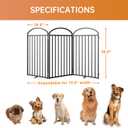 SNUOWU 3 Panels Full Matel Freestanding Dog Gates, 72" Extra Wide 36" Tall Free Standing Dog Pet Gate for Indoor & Outdoor. Foldable Pet Fences for Doorways, House, Stairs, Porch, Deck, Yard, 3 Panels72"W*36H"