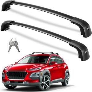 Roof Rack Cross Bars 220lbs Compatible with 2018-2023 Hyundai Kona & Kona N & Kona Electric with Flush Side Rails,Heavy Duty Aluminum Lockable Roof Rails Crossbars Black Rooftop Luggage