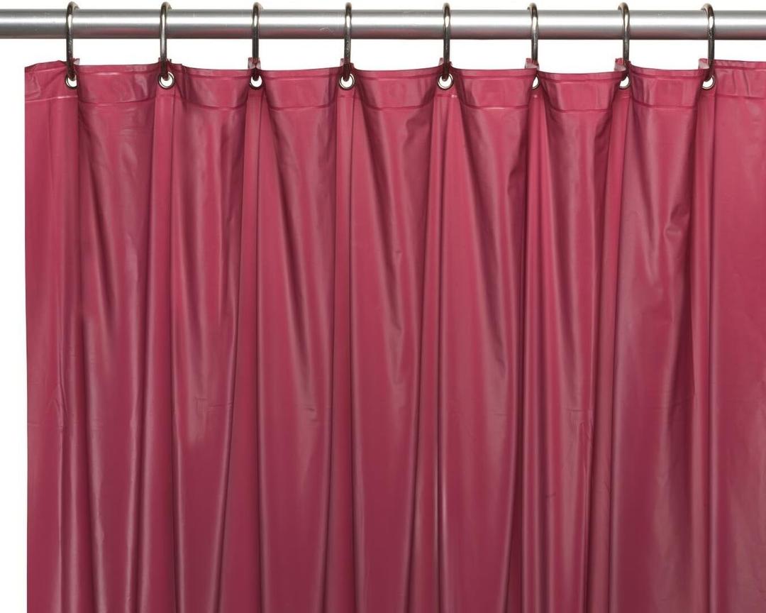 Dependable Industries inc. Essentials Premium 6 Guage PEVA Shower Curtain Liner - PVC Free Magnetized Bottom Odorless with Rustproof Grommets Burgundy