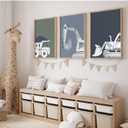 Construction Truck Wall Art Decor Toddler Boys Room Canvas Wall Art Tractor Vehicle Posters Dump Truck Wall Art Kids Bulldozer Pictures Nursery Prints for Boys Bedroom 16x24 Inch Unframed Set of 3