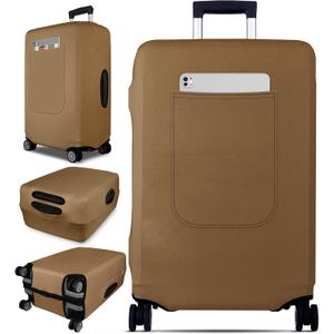 Slohif Luggage Cover for Suitcase Tsa Approved Protector - Luggage Sleeve Suit Case Cover Travel Stretch Large Baggage Case Protective Washable Fit 21-23 Inch Brown
