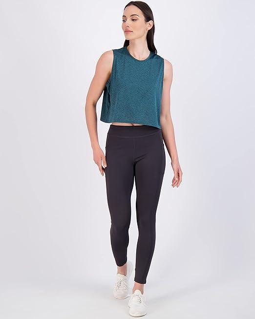  Women's Dry Fit Crop Summer Tank Top - Gym Yoga Workout Sports Tee, Size S