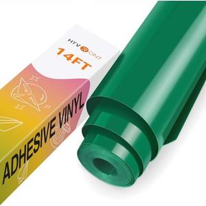 HTVRONT Permanent Vinyl Roll - 12" x 14 FT Forest Green Permanent Adhesive Vinyl Compatible with Cricut Cutting Machine, Silhouette, Cameo Cutters, Signs, Scrapbooking, Craft, Die Cutters, Color: Forest Green
