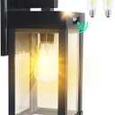 CYHKEE Solar Wall Lights Outdoor Waterproof with 3 Lighting Modes & Motion Sensor, Dusk to Dawn Exterior Porch Light fixtures, Solar Wall Lantern Fixture for Garage Patio Yard Garden (Black 1 Pack)