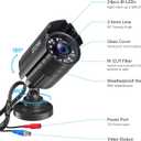 ZOSI 1080P HD TVI Security Camera for Home Office Surveillance CCTV System, 2MP Outdoor Indoor Weatherproof Bullet BNC Camera with Metal Housing, Night Vision, for 1080P/5MP/4K HD-TVI Analog DVR
