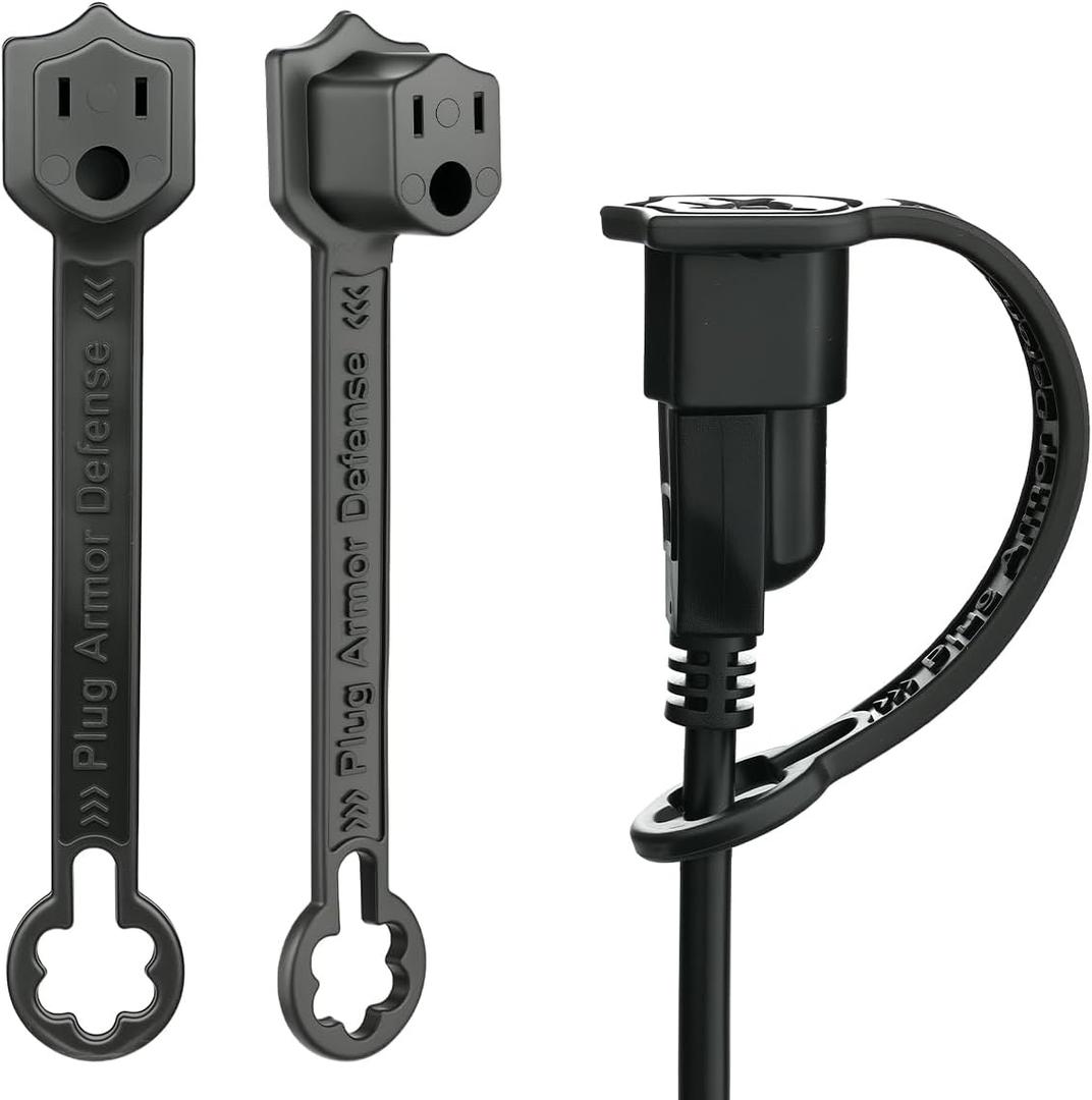 Outdoor Plug Cover, Waterproof Extension Cord Plug Protector for 2 & 3 Prong 120V Outlets - 2 Pack Weather Proof Exterior End Cap for Outside Electrical Plugs, Black