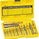 TOPEC Screw Extractor and Left Hand Drill Bit Set - 18 Piece Easy Out Bolt Extractor Kit for Removing Damaged Screws, Broken Bolts, Studs