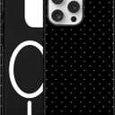 Jusy Compatible with MagSafe Polka Dot Case for iPhone 16 Pro Max, Cute Aesthetic Polka Dots Magnetic Phone Case, Soft TPU and Hard PC Protective Phone Cover for Women Girls (Matte) - Black