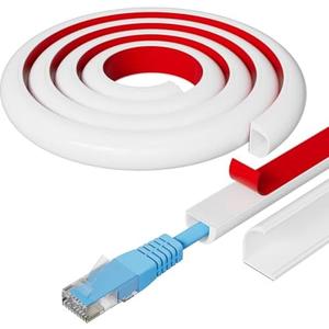 39" Side Buckle Cable Hider for 1 Cords, Extension Cord Covers for Wires On Wall, Adhesive Cord Hider for Wall Mount Tv, Wire Channel for Cable Concealer, Cable Raceway Home & Office, White