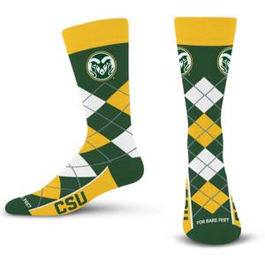 For Bare Feet Argyle Remix Dress Sock (One Size, Team Color)