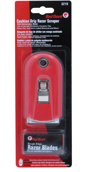 Red Devil 3219 Soft Grip Push Pull Window Scraper with 5 Blades