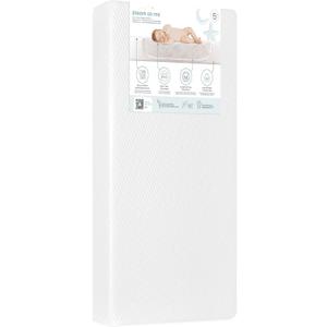 Dream On Me Premium 2-in-1 Baby Swan Crib & Toddler Mattress, Made in USA
